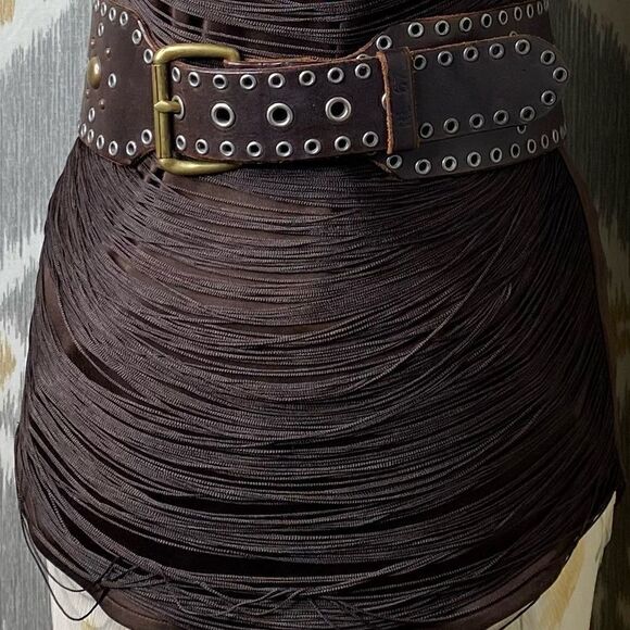 Ralph Lauren Collection Brown Sleeveless Knit Fringe Drape Top - Picture 2 of 16